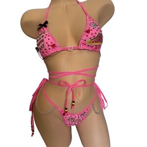 Pink junk Bikini Set